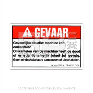 ADESIVO COMPATIBILE REF. GE 31060 013A (OLANDESE)