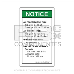 ADESIVO COMPATIBILE REF. GE 41971 (INGLESE)