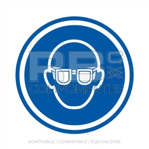 ADESIVO OBBLIGO USO OCCHIALI (ISO 7010) 90x90MM