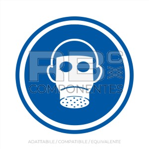 ADESIVO OBBLIGO USO MASCHERA (ISO 7010) 90x90MM