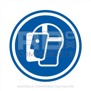 ADESIVO OBBLIGO USO PROTEZIONE (ISO 7010) 90x90MM