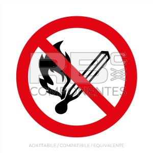 ADESIVO ISO 7010 - VIETATO ACCENDERE FUOCHI